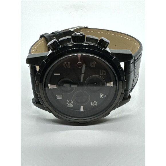Fossil Dean FS4646 Men Black Leather Analog Dial Quartz Chronograph Watch AEA124 - Picture 5 of 11
